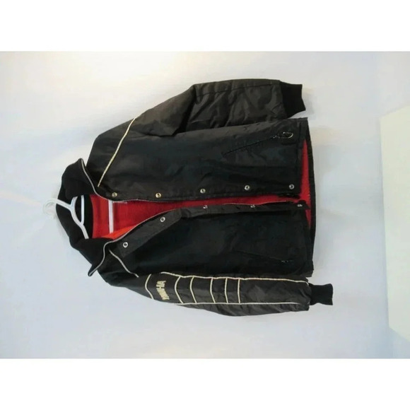Yamaha Fleece Lined  Windbreaker Jacket Mens Small Vintage Black Embroidered - Picture 9 of 9